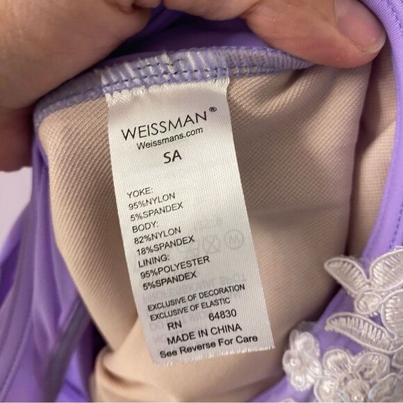 WEISSMAN Dance costume lavender purple dress Cant Help Falling In Love 12579 SA - Picture 9 of 11